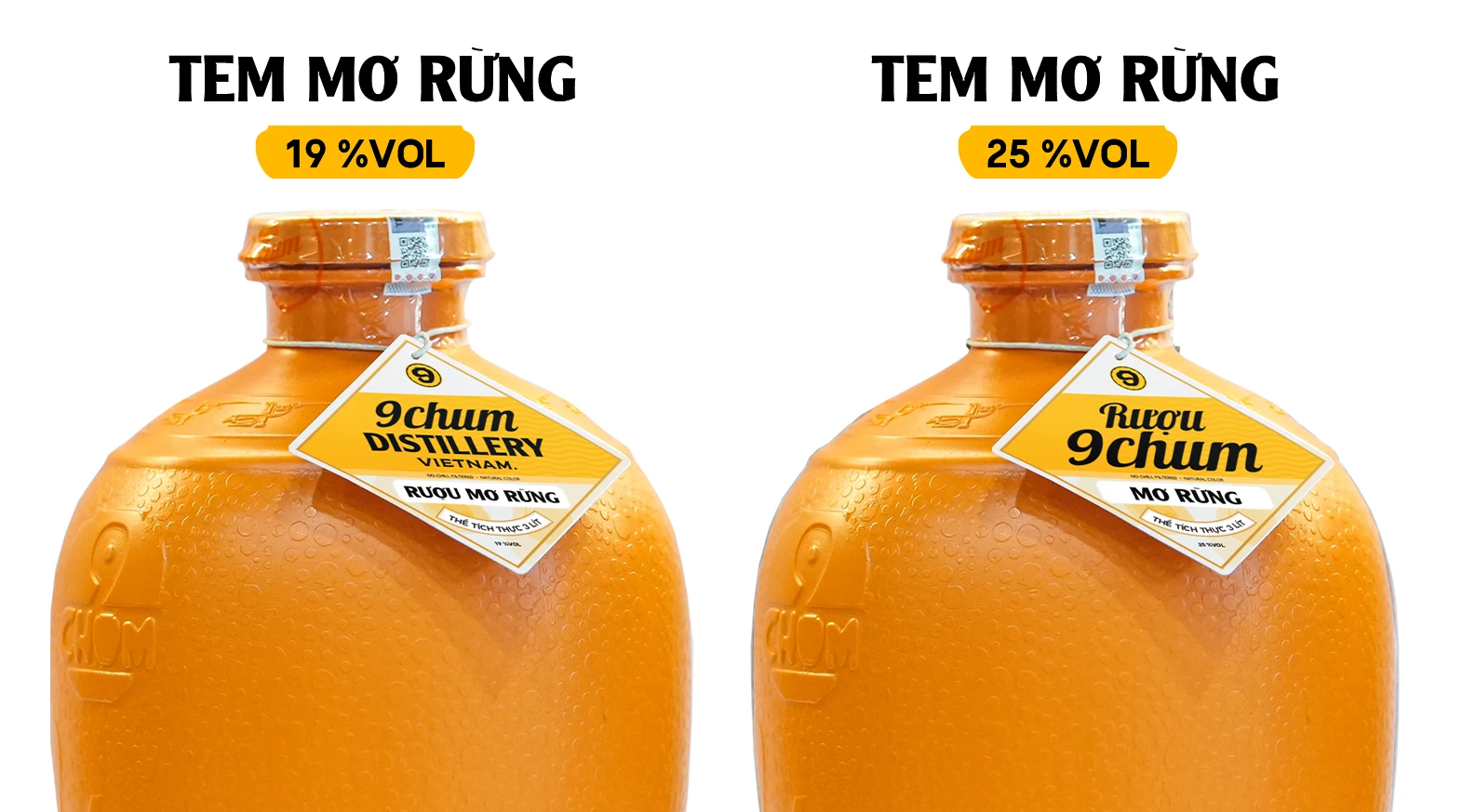 Phân biệt Tem Rượu Mơ rừng 9Chum 3 lít