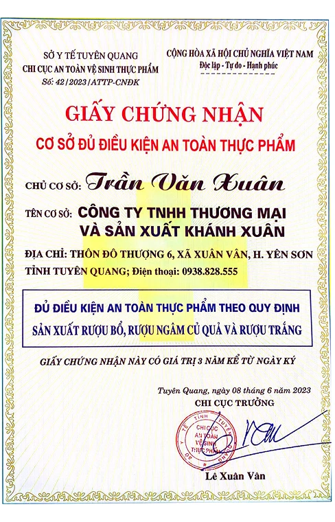 Cơ Sở Đủ Điều Kiện An Toàn Thực Phẩm
