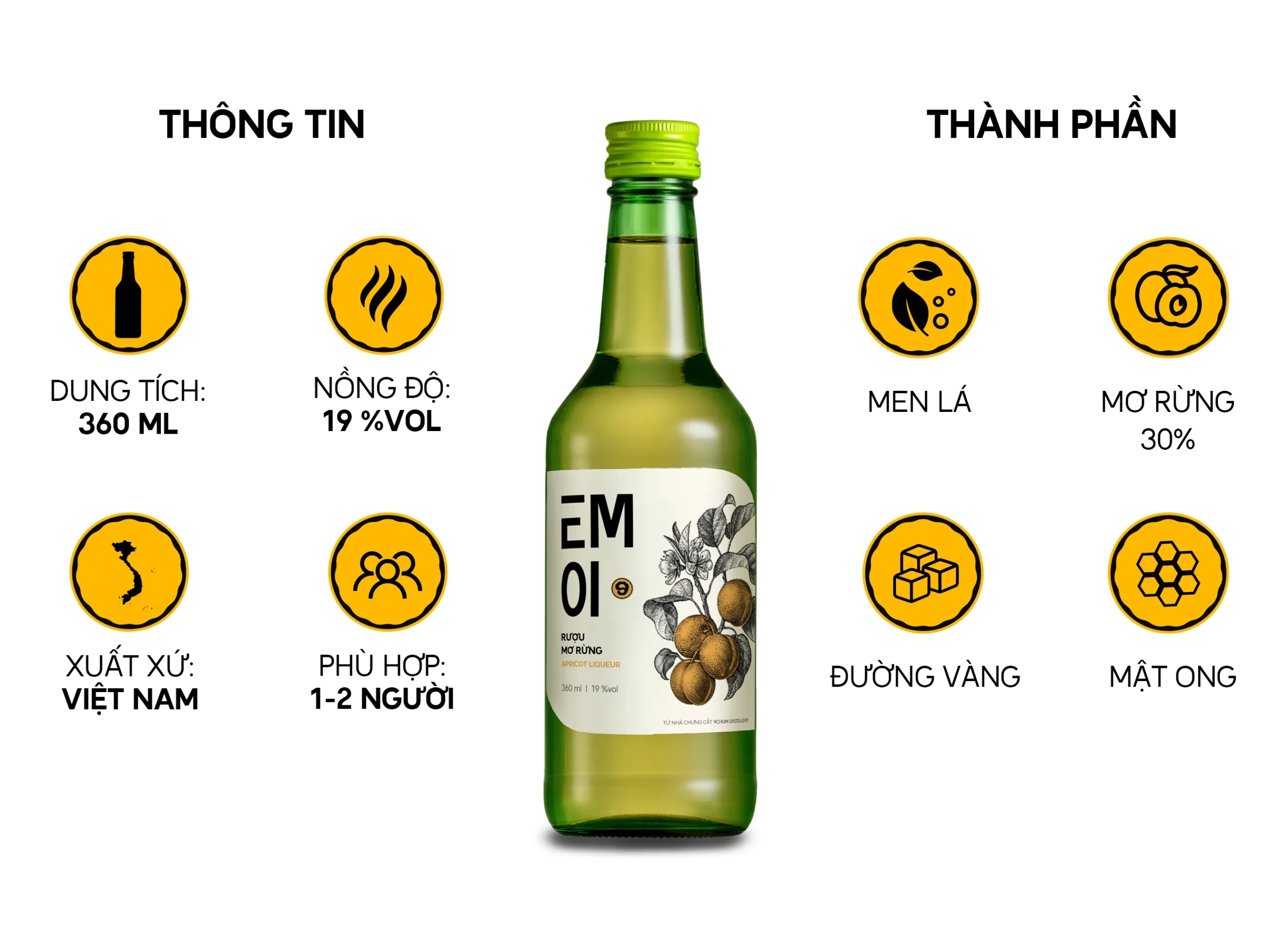 Thông tin Rượu 9Chum Em Ơi Mơ Rừng 360 ml